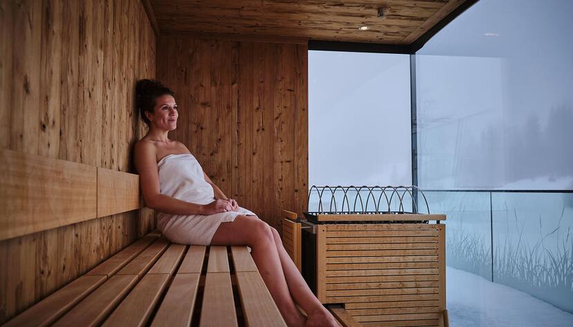 Outdoor Sauna im Winter