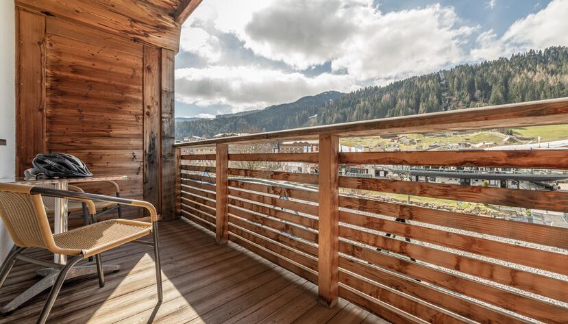 hotel balcony with mountain view