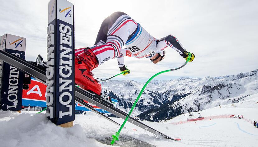 SAALBACH,AUSTRIA,03.MAR.21 - ALPINE SKIING - FIS World Cup, downhill, training, men. Image shows Blaise Giezendanner (FRA). Photo: GEPA pictures/ Harald Steiner